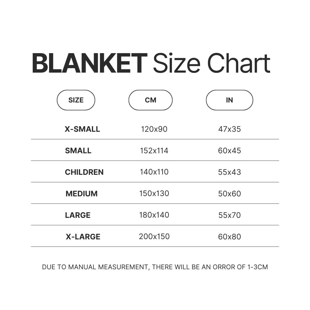 Blanket Size Chart - Palworld Gifts