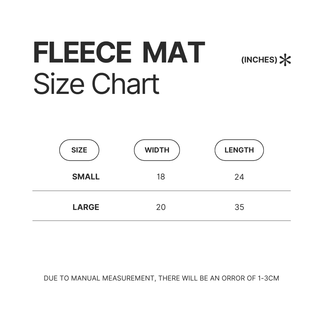 Fleece Mat Size Chart - Palworld Gifts