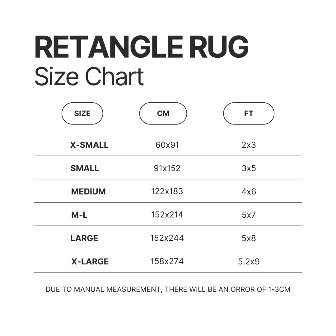 Retangle Rug Size Chart - Palworld Gifts