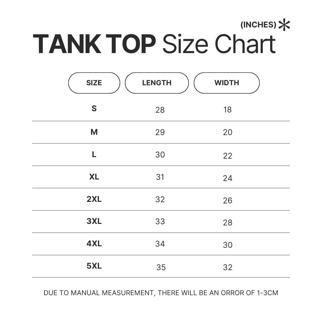 Tank Top Size Chart - Palworld Gifts